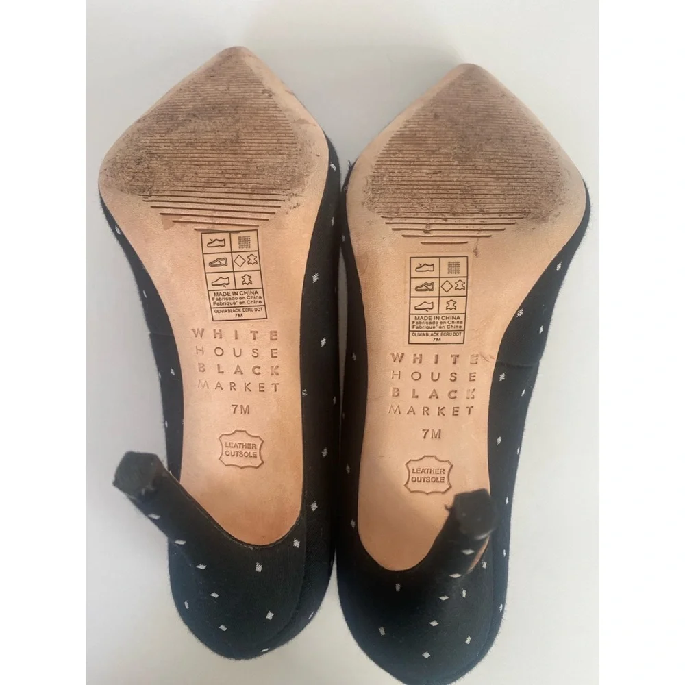 White house black market olivia black ecru polka dot pumps - Picture 8 of 8